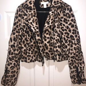 Leopard H&M Biker Moto Jacket Sz. 12